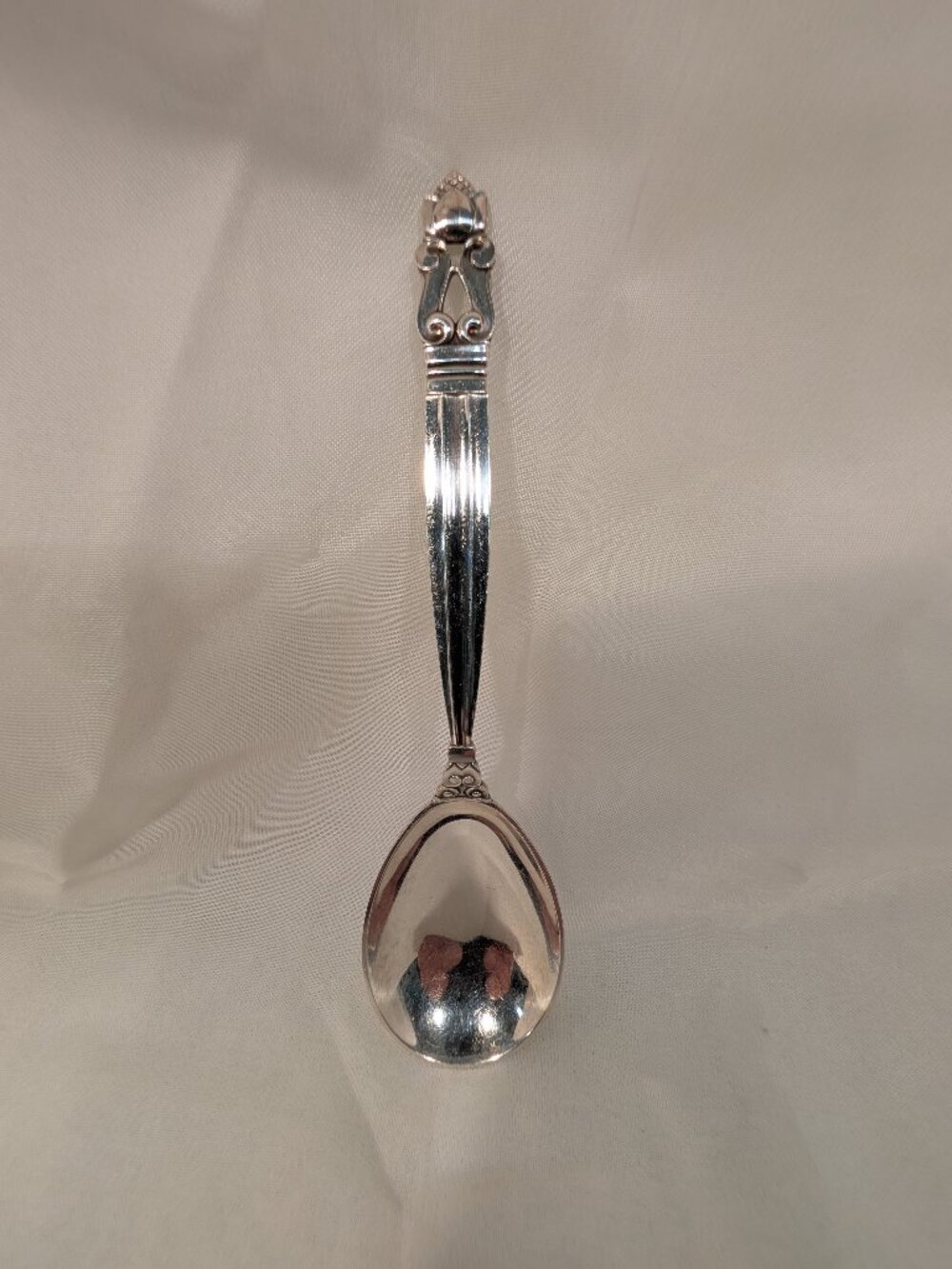 Georg Jensen Acorn Sterling Silver Jam Spoon Johan Rohde Danish 1915